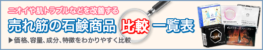 売れ筋の固形石鹸商品 比較一覧表