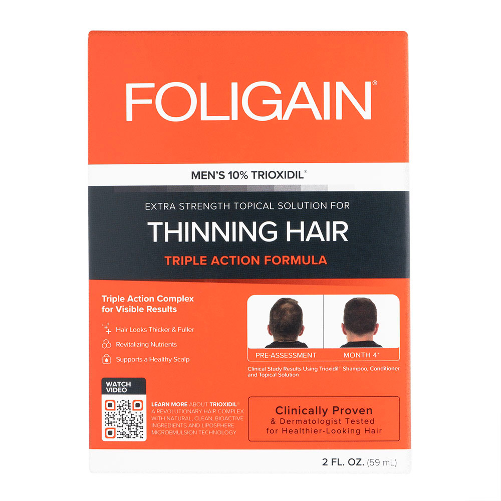 トリプルアクション・コンプリートフォーミュラフォーシニングヘアー男性用（Foligain）通販｜育毛剤(外用) | オオサカ堂