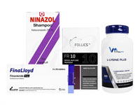 フォリックスFR10 + フィナロイド1mg30錠 + ニナゾルシャンプー+ Lリジンプラス250錠
