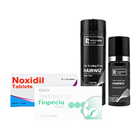 フィンペシア1mg(100錠1箱)+ノキシジル5mg(100錠1箱)+リグロースラボ ヘアウィズ ヘアビルディングファイバー・ダークブラウン(50g1本)+ボリュームコントロールスプレー(80mL1本)