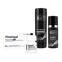 フィナロイド1mg100錠+ミノキシジル5mg100錠1箱+リグロースラボ ヘアウィズ ヘアビルディングファイバー(ナチュラルブラック)50g 1本+ボリュームコントロールスプレー80mL 1本